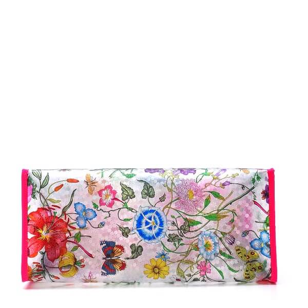 Gucci - Floral Print Textured Vinyl Bag